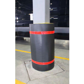 44"H x 60"W Soft Nylon Column Protector - Black Cover/Red Tapes