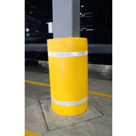 44"H X 72"W Soft Nylon Column Protector - Yellow Cover/White Tapes