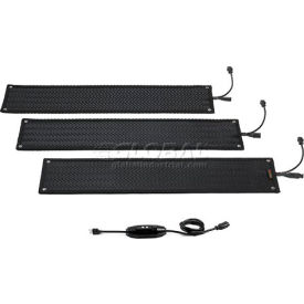 Outdoor Snow & Ice Melting Heated Stair Mat 1/2" Thick 1' x 4' 120 Volt Black