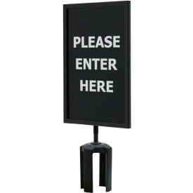 Acrylic Sign, Double Sided, "Please Enter Here", 7"Wx11"H, Black/White