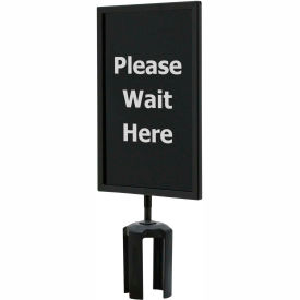 Acrylic Sign, Double Sided, "Please Wait Here", 7"Wx11"H, Black/White