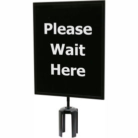 Acrylic Sign, "Please Wait Here", 11"Wx14"H, Black/White