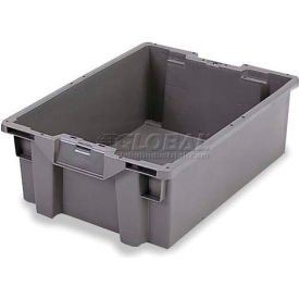 Stack-N-Nest Pallet Container, 23-5/8"L x 15-3/4"W x 7-1/8"H, Gray, Polyethylene