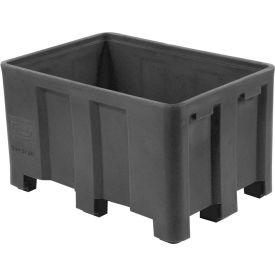 Recycled Plastic Skid Container, Double Wall, 54"L x 44"W x 31"H, 1250 lb. Cap, Black