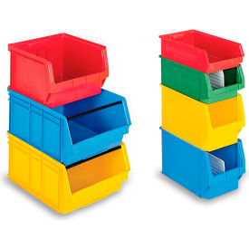 Extra-Large Stacking Bin, 20"L x 12"W x 8"H, Yellow, Polyethylene