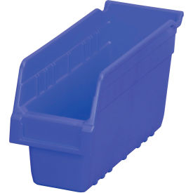 ShelfMax Plastic Nesting Storage Shelf Bin - 4-1/8"W x 11-5/8"L x 6"H Blue