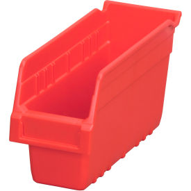 ShelfMax Plastic Nesting Storage Shelf Bin - 4-1/8"W x 11-5/8"L x 6"H Red