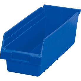ShelfMax Plastic Nesting Storage Shelf Bin - 6-5/8"W x 17-7/8"L x 6"H Blue