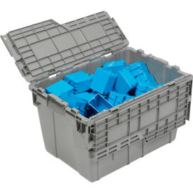 Plastic Distribution Container, 21-13/16"L x 15-3/16"W x 12-7/8"H, Gray