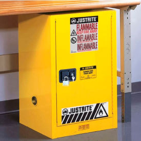 Flammable Liquid Cabinet, 12 Gallon, Self-Close Single Door Vertical Storage