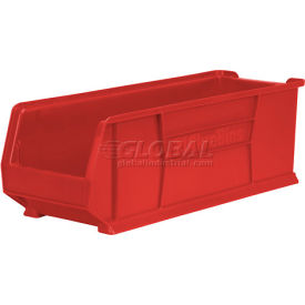 Plastic Super-Size Stacking Bin, 29-7/8"L x 11"W x 10"H, Red