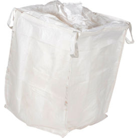Fabric FIBC Bulk Bag, 36"L x 36"W x 55"H, 3300 lb Capacity, White