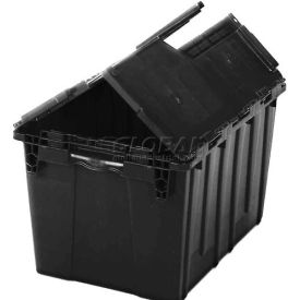 Flipak® Plastic Distribution Container, 26-7/8"L x 17"W x 12"H, Recycled Black