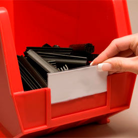 Tri-Dex TR-1253 Slide-In Label Holder 1-1/4" x 3" for Stacking Bins, Pack of 25