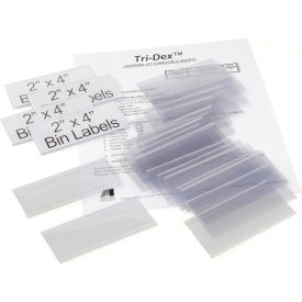 Tri-Dex TR-2400 Slide-In Label Holder 2" x 4" for Stacking Bins, Pack of 25