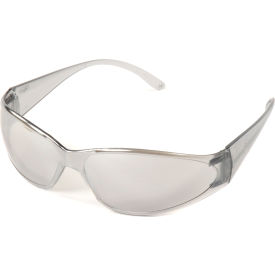 Frameless Safety Glasses, Anti-Scratch, Silver Mirror Lens, Mirror Temples