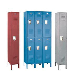 Vanguard 2-Tier 2 Door Locker, Recessed Handle, 12"W x 15"D x 78"H, Burgundy, Assembled