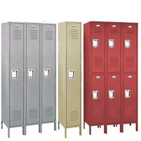 Vanguard 2-Tier 2 Door Locker, Recessed Handle, 12"W x 12"D x 78"H, Gray, Unassembled
