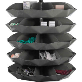 Durham 58" Diameter Rotabin Revolving Parts Storage Shelving Center - 5 Shelves