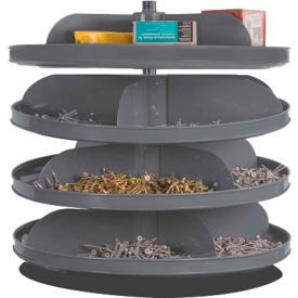 17" Diameter Rotabin Revolving Parts Storage Shelving Center - 4 Shelves