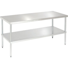 304 Stainless Steel Table, 72 x 30", Undershelf, 14 Gauge
