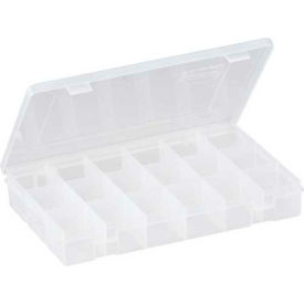 StowAway 18 Fixed Compartment Box, 11"L x 7-1/4"W x 1-3/4"H, Clear