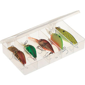 5 Fixed Compartment Box, 6-1/2"L x 3-3/4"W x 1-1/8"H, Clear