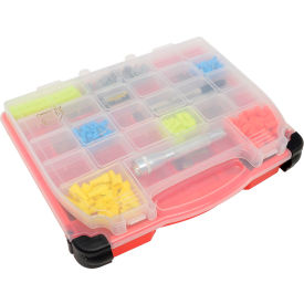 Stow N Go Singled-Sided LockJaw Adjustable Compartment Box, 14.5"Wx3-3/8"Dx11-3/4"H,Red