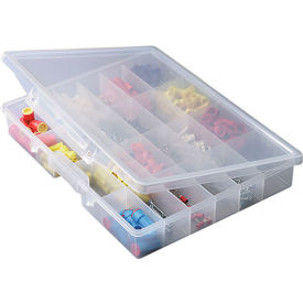 24 Fixed Compartment Box, 14-1/4"W x 2-1/4"D x 11-1/2"H, Clear