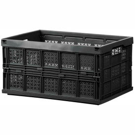 Plastic Mesh Folding Container, 17-7/8"L x 12-1/8"W x 9-3/8"H, 70 lb. Capacity, Black