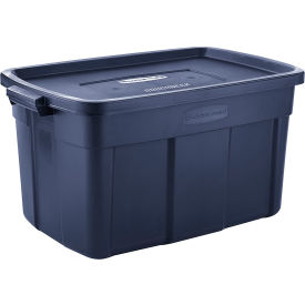 Rubbermaid Roughneck Tote, 32-5/16"L x 20-3/8"W x 16-11/16"H, Dark Indigo Metallic