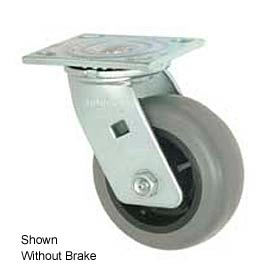 Swivel Plate Caster 5" TPR Wheel with Brake