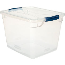 Cleverstore Latching Storage Tote w/ Lid, 16-7/8"Lx13-3/8"Wx11-1/2"H, Clear, Polyethylene