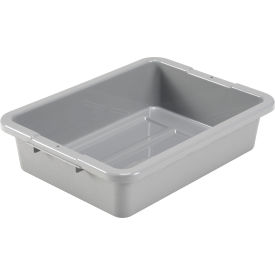 Plastic Bus Tub, 20"L x 15"W x 5"H, Gray