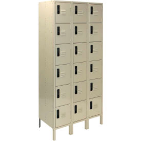 6-Tier 6 Door Electronic Access Locker, 36"W x 18"D x 78"H, Putty, Assembled