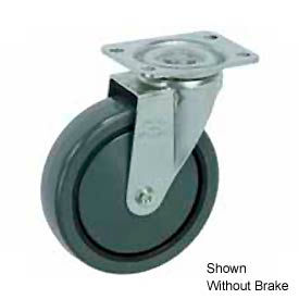 Swivel Plate Caster 5" Polyurethane Wheel with Brake