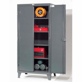 Strong Hold Heavy Duty Storage Cabinet, 12 Gauge, 36"W x 24"D x 78"H, Gray