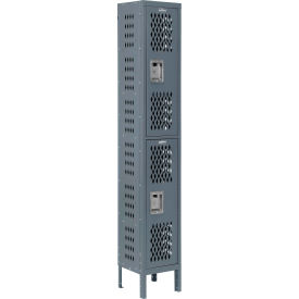 Infinity 2-Tier 2 Door Ventilated Locker, 12"W x 15"D x 78"H, Assembled