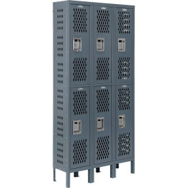 Infinity® 2-Tier 6 Door Ventilated Locker, 36"W x 12"D x 78"H, Assembled
