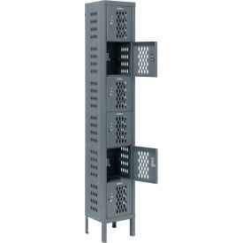 6-Tier 6 Door Ventilated Box Locker, 12"Wx12"Dx78"H, Assembled
