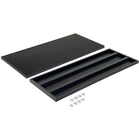 Shelves For 48"Wx18"D Storage Cabinet, Black, 2 Pack
