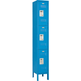 Infinity 3-Tier 3 Door Locker, 12"W x 15"D x 78"H, Blue, Unassembled