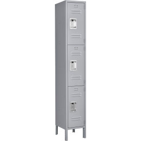 Infinity 3-Tier 3 Door Locker, 12"W x 15"D x 78"H, Gray, Unassembled