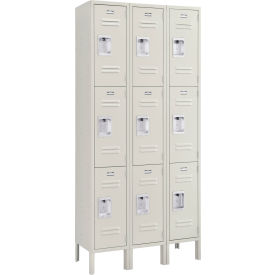 Infinity 3-Tier 9 Door Locker, 36"W x 15"D x 78"H, Tan, Assembled