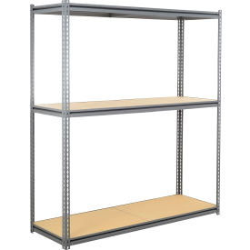 3 Shelf Heavy Duty Boltless Shelving Z Beam Starter 72Wx48Dx60H Wood Deck