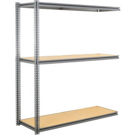 3 Shelf Heavy Duty Boltless Shelving Z Beam Add On, 72Wx48Dx60H, Wood Deck