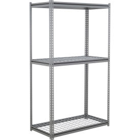 3 Shelf Heavy Duty Boltless Shelving Z Beam Starter, 48Wx48Dx60H, Wire Deck