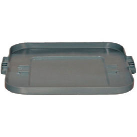 Flat Lid For 28 Gallon Square Brute Waste Receptacles - Gray