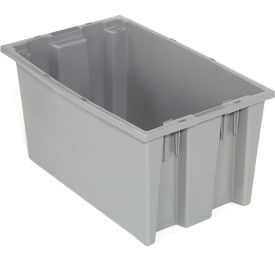 Plastic Nest & Stack Tote, 19-1/2"L x 13-1/2"W x 8"H, Gray