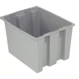 Plastic Nest & Stack Tote, 23-1/2"L x 15-1/2"W x 12"H, Gray